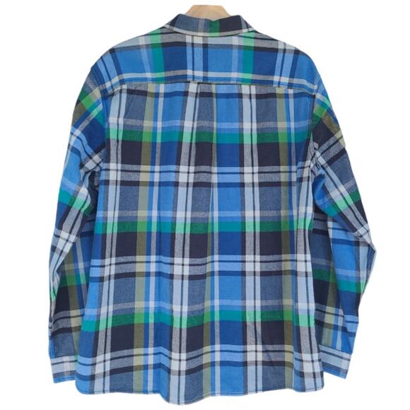 NWT Eddie Bauer Plaid Flannel Shirt Classic Fit Blue Multi Men Size XXL Casual - Picture 3 of 10